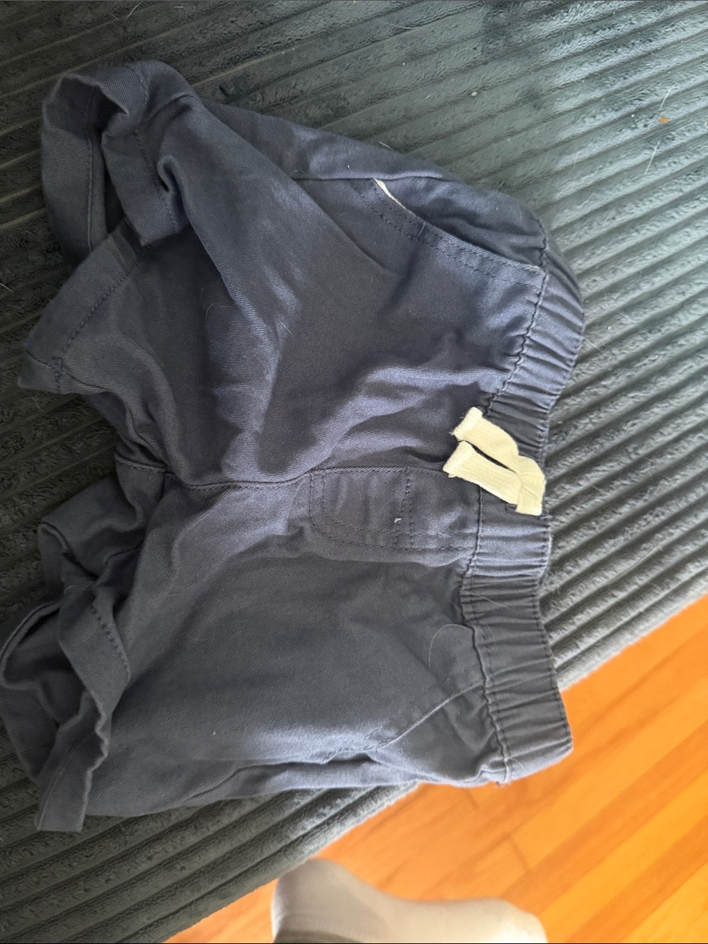 Original Penguin Navy Blue Kids Shorts with Cream Drawstring